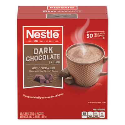 Hot Cocoa Mix, Dark Chocolate, 0.71 Oz, 50/Box