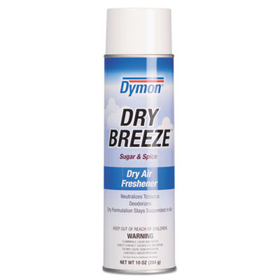 Dry Breeze Aerosol Air Freshener, Sugar And Spice, 10 Oz Aerosol Spray, 12/Carton