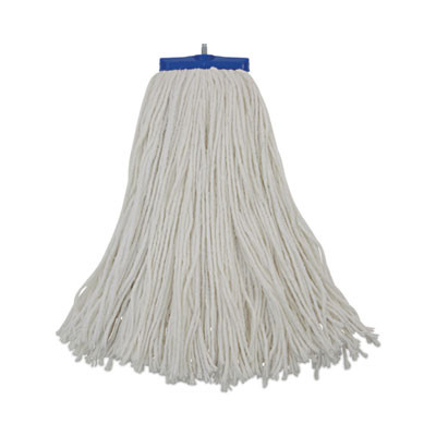 Cut-End Lie-Flat Wet Mop Head, Rayon, 16 Oz, White, 12/Carton