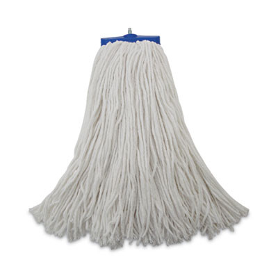Mop Head, Economical Lie-Flat Head, Rayon Fiber, 20 Oz, White, 12/Carton