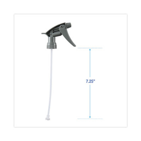 Chemical-Resistant Trigger Sprayer 320Cr, 7.25" Tube, Fits 16 Oz Bottles, Gray, 24/Carton