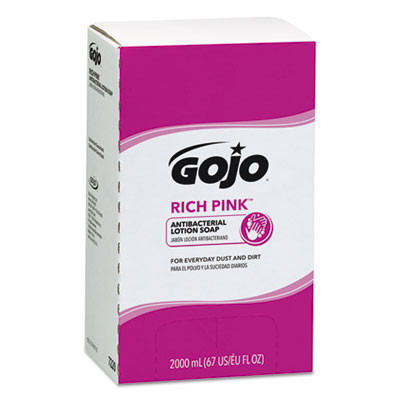 Rich Pink Antibacterial Lotion Soap Refill, Floral Scent, 2,000 Ml, 4/Carton