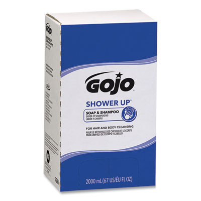 Shower Up Soap And Shampoo, Pleasant Scent, 2,000 Ml, 4/Carton