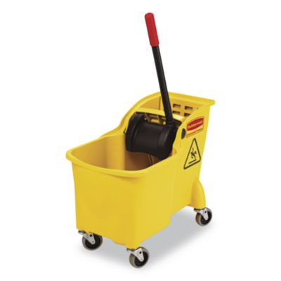 Tandem 31-Quart Bucket/Wringer Combo, Reverse, 31 Qt, Yellow
