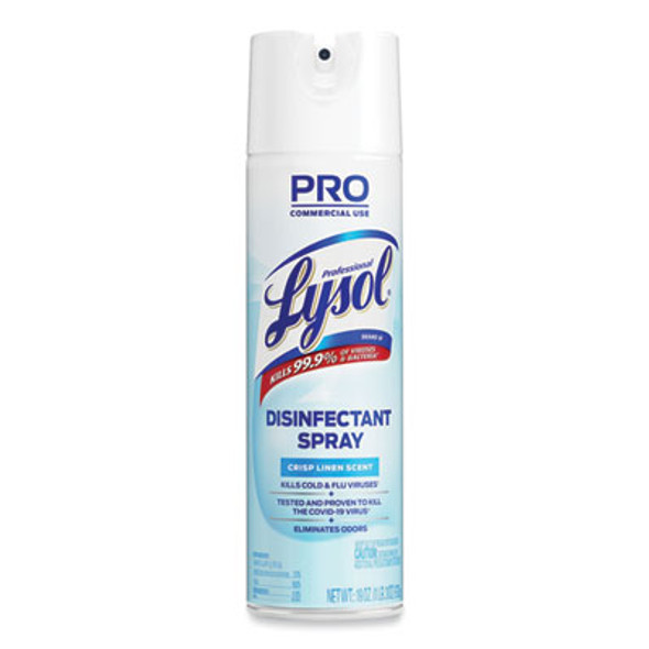 Disinfectant Spray, Crisp Linen, 19 Oz. Aerosol Spray, 12/Carton