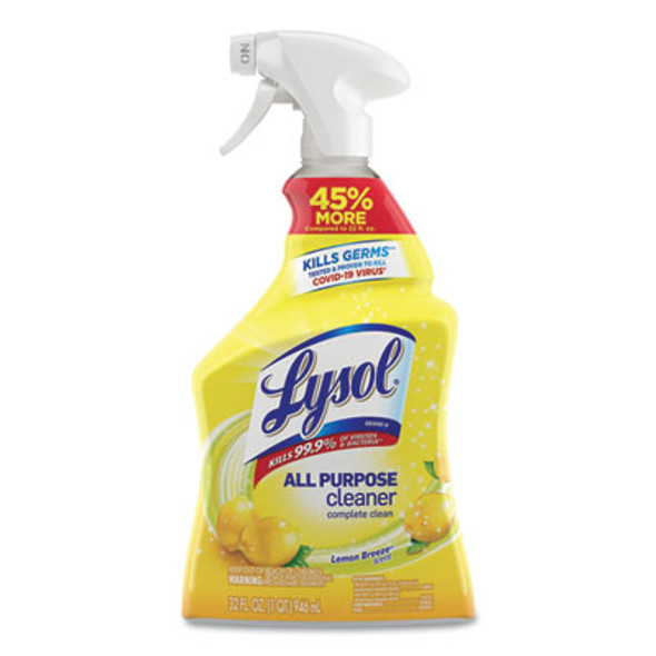 Ready-To-Use All-Purpose Cleaner, Lemon Breeze, 32 Oz Spray Bottle, 12/Carton