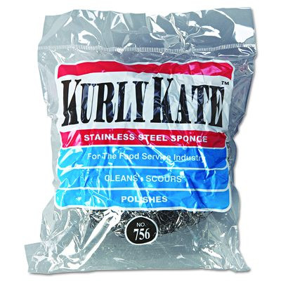 Stainless Steel Scrubbers, Large, 4 X 4, Steel Gray, 12 Scrubbers/Pack, 6 Packs/Carton