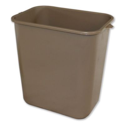 Soft-Sided Wastebasket, 28 Qt, Polyethylene, Beige