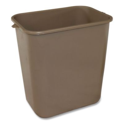 Soft-Sided Wastebasket, 28 Qt, Polyethylene, Beige