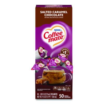 Liquid Coffee Creamer, Salted Caramel Chocolate, 0.38 Oz Mini Cups, 50/Box