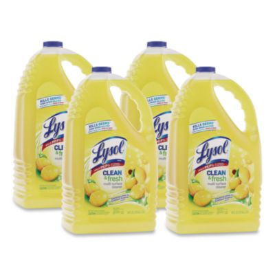 Clean And Fresh Multi-Surface Disinfectant Cleaner, Sparkling Lemon And Sunflower Essence, 144 Oz Bottle, 4/Carton
