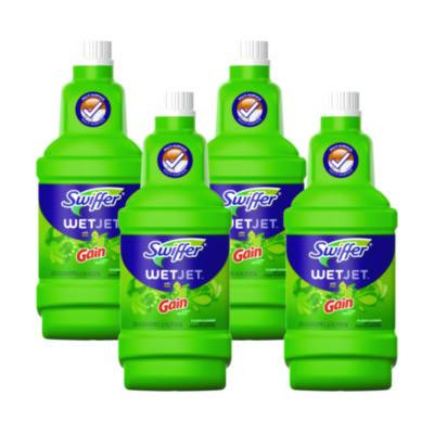 Wetjet System Cleaning-Solution Refill, Gain Scent, 1.25 L Bottle, 4/Carton