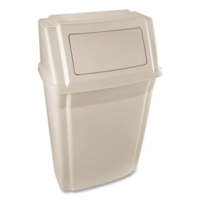 Slim Jim Wall-Mounted Container, 15 Gal, Plastic, Beige