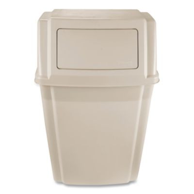 Slim Jim Wall-Mounted Container, 15 Gal, Plastic, Beige