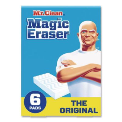 Magic Eraser, 2.2 x 4.6, 0.6" Thick, White, 6/Pack