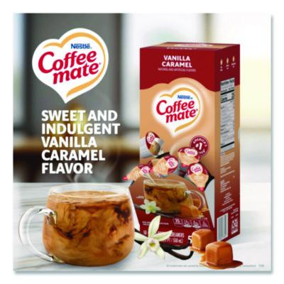 Liquid Coffee Creamer, Vanilla Caramel, 0.38 Oz Mini Cups, 50/Box, 4 Boxes/Carton