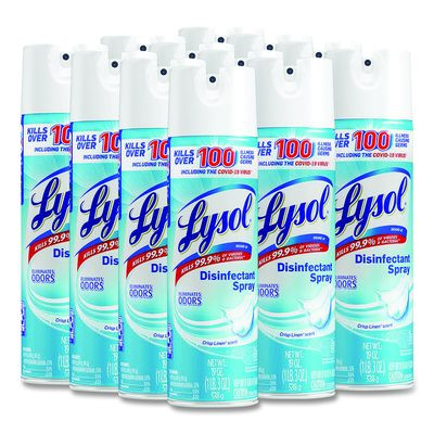 Disinfectant Spray, Crisp Linen Scent, 19 Oz Aerosol Spray