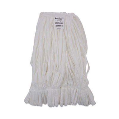 Mop Head, Looped, Enviro Clean With Tailband, Cotton/Synthetic, Medium, White, 12/Carton