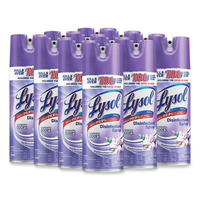 Disinfectant Spray, Early Morning Breeze Scent, 12.5 Oz Aerosol Spray, 12/Carton