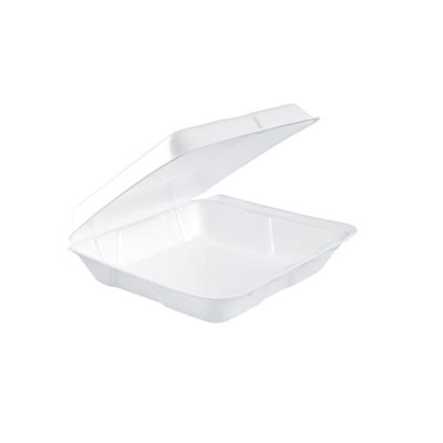 Foam Hinged Lid Containers, 7.5 x 8 x 2.2, White, 200/Carton