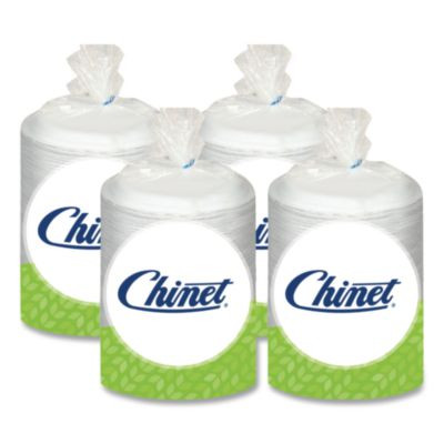 Heavyweight Plastic Plates, 9" Dia, White, 125/Pack, 4 Packs/Carton