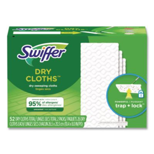 Dry Refill Cloths, 10.4 x 8, White, 52/Box, 3 Boxes/Carton