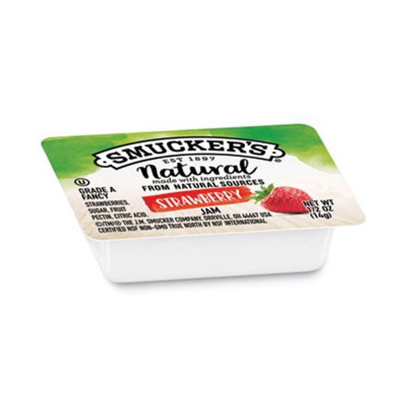 Smuckers 1/2 Ounce Natural Jam, 0.5 Oz Container, Strawberry, 200/Carton