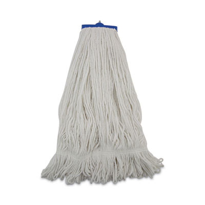 Mop Head, Lie-Flat Head, Rayon Fiber, 24 Oz, White, 12/Carton