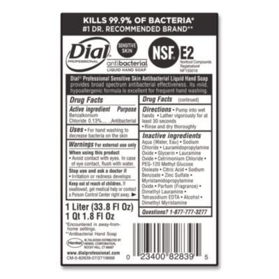 Antibacterial Liquid Hand Soap For Sensitive Skin Refill For 1 L Liquid Dispenser, Light Floral Scent, 1 L, 8/Carton