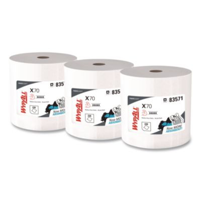 X70 Wipers In a Bucket Refills, No Bucket, 13 x 10, Unscented, White, 220/Rolls, 3 Rolls/Carton