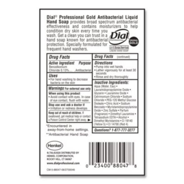 Gold Antibacterial Liquid Hand Soap, 1 Gal, 4/Carton