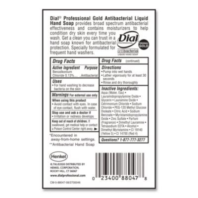 Gold Antibacterial Liquid Hand Soap, 1 Gal, 4/Carton