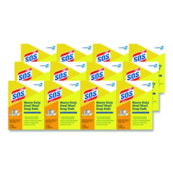 Steel Wool Soap Pads, 2.4 x 3, Steel, 15 Pads/Box, 12 Boxes/Carton