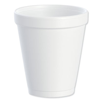 Foam Drink Cups, 8 Oz, White, 25/Bag, 40 Bags/Carton