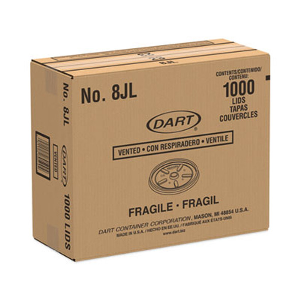 Plastic Lids, Vented, Fits 8 Oz To 10 Oz Hot/Cold Foam Cups, White, 100/Pack, 10 Packs/Carton