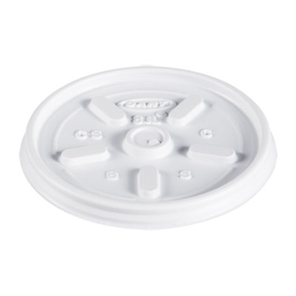 Plastic Lids, Vented, Fits 8 Oz To 10 Oz Hot/Cold Foam Cups, White, 100/Pack, 10 Packs/Carton