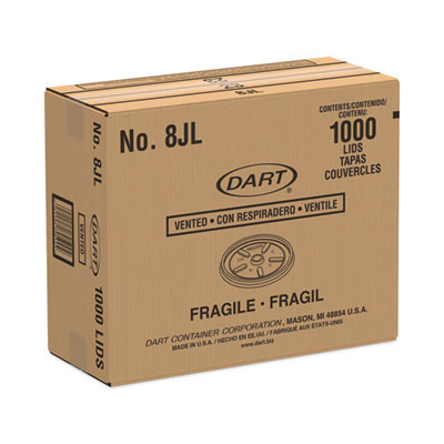 Plastic Lids, Vented, Fits 8 Oz To 10 Oz Hot/Cold Foam Cups, White, 100/Pack, 10 Packs/Carton