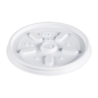 Plastic Lids, Vented, Fits 8 Oz To 10 Oz Hot/Cold Foam Cups, White, 100/Pack, 10 Packs/Carton