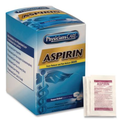 Aspirin Tablets, Two-Pack, 50 Packs/Box