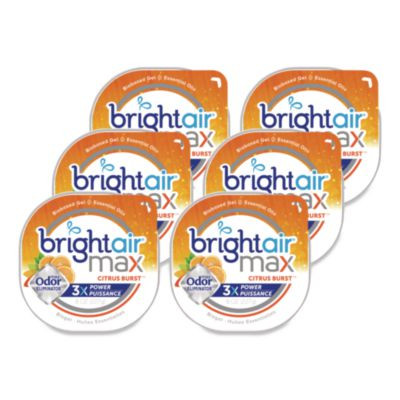 Max Odor Eliminator Air Freshener, Citrus Burst, 8 Oz Jar, 6/Carton
