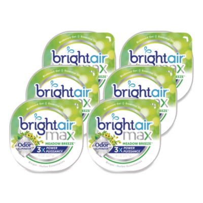 Max Odor Eliminator Air Freshener, Meadow Breeze, 8 Oz Jar, 6/Carton