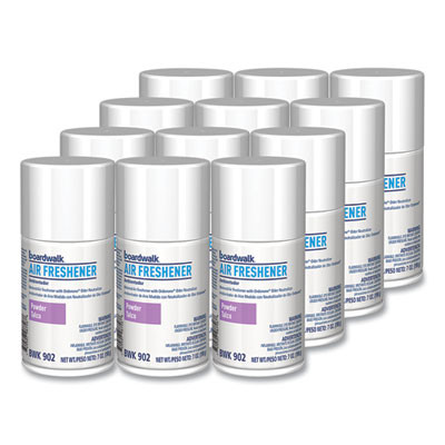 Metered Air Freshener Refill, Powder Mist, 7 Oz Aerosol Spray, 12/Carton