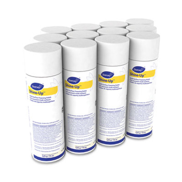 Shine-Uptm/Mc Multi-Surface Foaming Polish, Lemon Scent, 15 Oz Aerosol Spray, 12/Carton