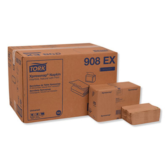 Xpressnap Interfold Dispenser Napkins, 1-Ply, 13 X 8.5, Natural, 500/Pack, 12 Packs/Carton