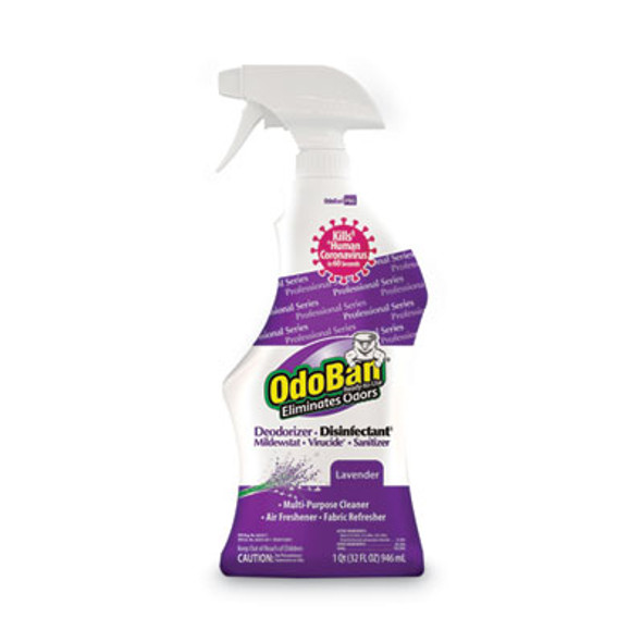 Rtu Odor Eliminator And Disinfectant, Lavender, 32 Oz Spray Bottle, 12/Carton