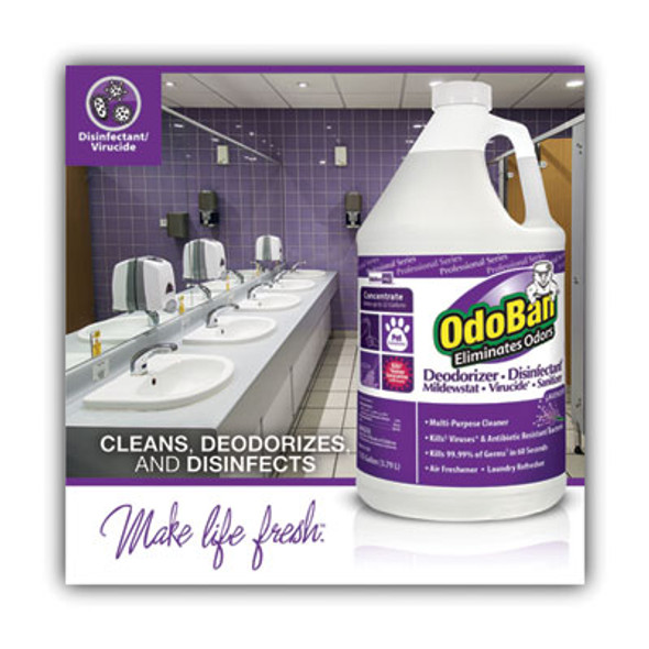 Concentrate Odor Eliminator And Disinfectant, Lavender Scent, 1 Gal Bottle, 4/Carton