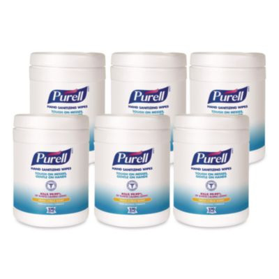 Sanitizing Hand Wipes, 6.75 x 6, Fresh Citrus, White, 270/Canister, 6 Canisters/Carton