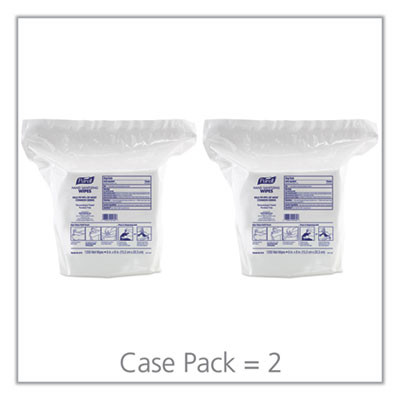 Hand Sanitizing Wipes, 6 x 8, Fresh Citrus Scent, White, 1,200/Refill Pouch, 2 Refills/Carton