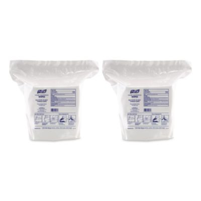 Hand Sanitizing Wipes, 6 x 8, Fresh Citrus Scent, White, 1,200/Refill Pouch, 2 Refills/Carton