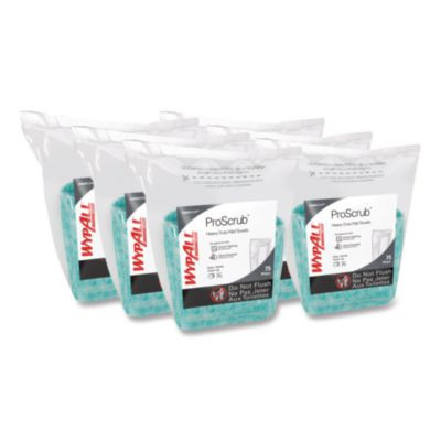 Power Clean Proscrub Pre-Saturated Wipes, 12 x 9.5, Citrus Scent, Green, 75/Pack, 6 Packs/Carton